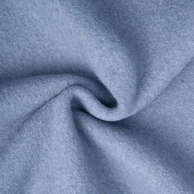 Tissu 100% Laine Bouillie uni Bleu - Par 10 cm