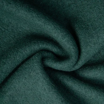 Tissu 100% Laine Bouillie uni Vert émeraude - Par 10 cm