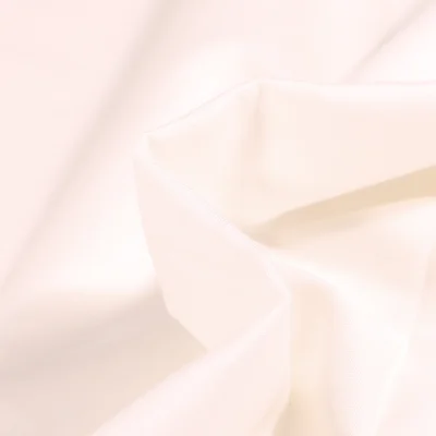 Tissu Popeline de coton unie Bio Blanc cassé - Par 10 cm