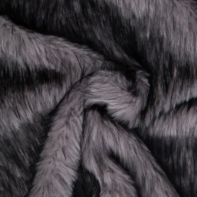 Tissu Fausse fourrure poils long Ruth Gris - Par 10 cm