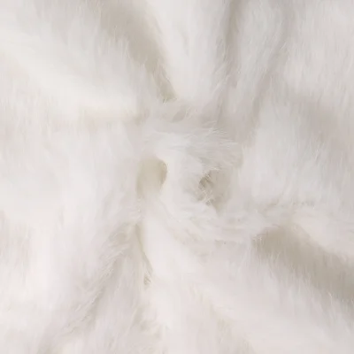Tissu Fausse fourrure  poils long Olga sur fond Blanc - Par 10 cm