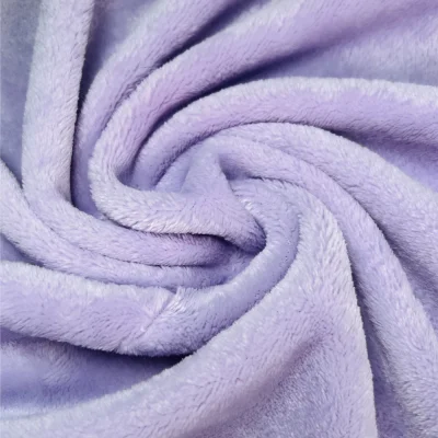 Tissu Doudou uni Parme - Par 10 cm