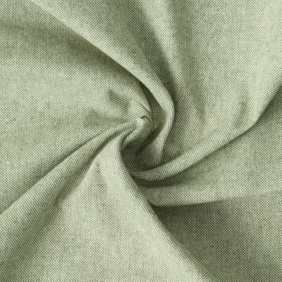 Tissu Toile de Coton aspect Lin Aubiane uni Vert - Par 10 cm