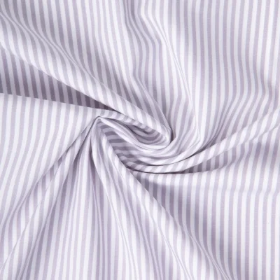 Tissu Vichy Coton rayé Gris - Par 10 cm