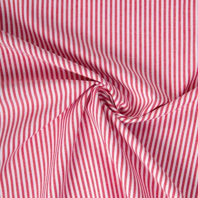 Tissu Vichy Coton rayé Rouge - Par 10 cm