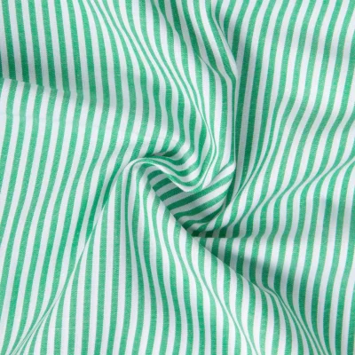 Tissu Vichy Coton rayé Vert - Par 10 cm