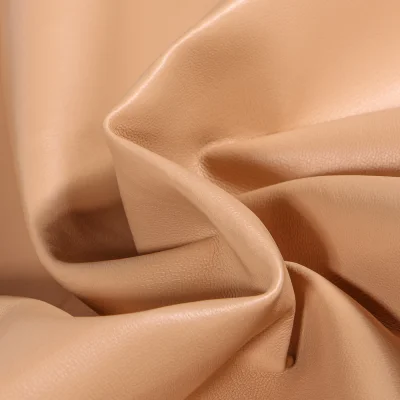 Tissu Simili cuir souple et épais uni Roma Beige - Par 10 cm