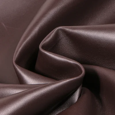 Tissu Simili cuir souple et épais uni Roma Marron chocolat - Par 10 cm