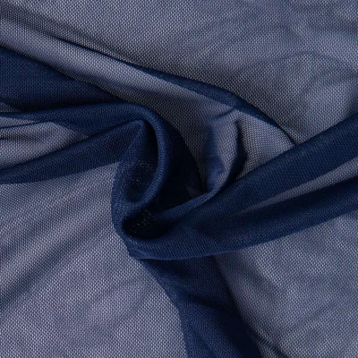 Tissu Tulle extensible ultra-doux uni Bleu marine - Par 10 cm