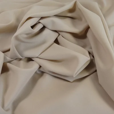 Coupon Tissu Crêpe Georgette Beige sable x10cm - Coupon de 80 cm