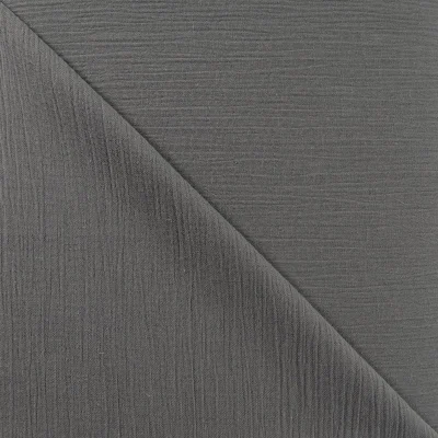 Coupon Tissu Crépon Gris x10cm - Coupon de 30 cm