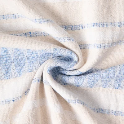 Tissu Coton Jacquard Makalu Bleu - Par 10 cm