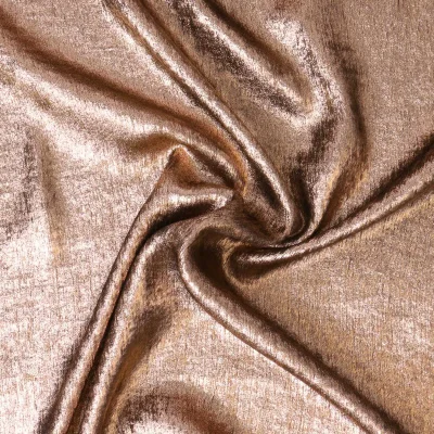 Tissu Lamé  texturé Rose gold - Par 10 cm
