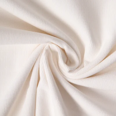 Tissu Velours milleraies Lilou uni  Blanc - Par 10 cm