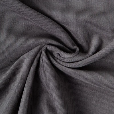 Tissu Velours milleraies Lilou uni  Gris anthracite - Par 10 cm