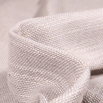 Tissu Toile Casual aspect lin Grande largeur Gris chiné - Par 10 cm