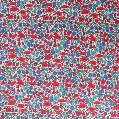 Tissu Liberty of London Poppy Daisy Bleu - Par 10 cm