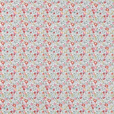 Tissu Liberty of London Eloise New Vert et rouge - Par 10 cm