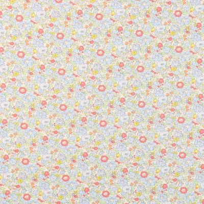 Tissu Liberty of London New Betsy Ann Pastel corail, vert et bleu - Par 10 cm