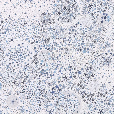 Tissu Liberty of London New Adelajda Bleu marine et bleu clair - Par 10 cm