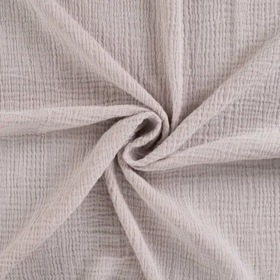 Tissu Double gaze de Coton Réversible uni Ecru - Par 10 cm