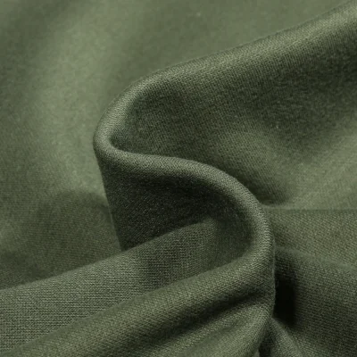 Tissu Sweat envers polaire Vert kaki - Par 10 cm