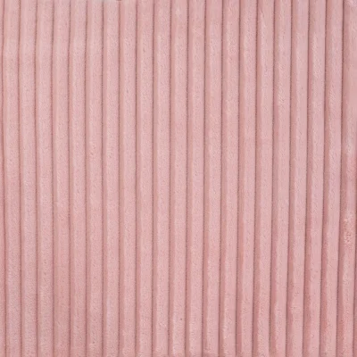 Tissu Minky Ultra doux uni côtelé envers doudou Rose - Par 10 cm
