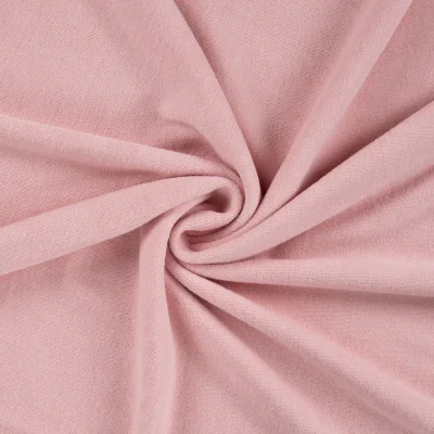Tissu Jersey Velours Eponge uni Rose pâle - Par 10 cm