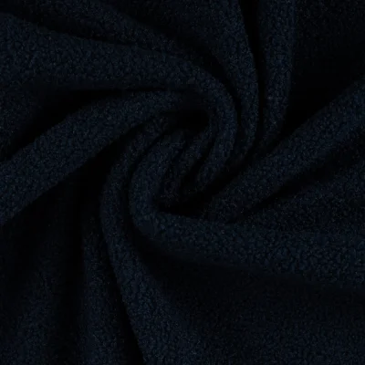 Tissu Bouclette Teddy envers Polaire uni Bleu marine - Par 10 cm