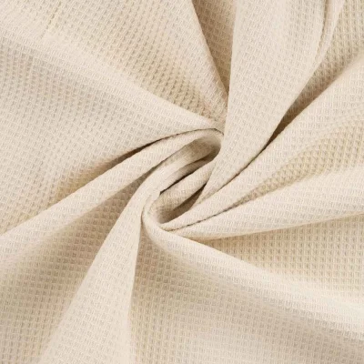 Tissu Nid d&#039;abeille envers éponge uni Bambelux Beige - Par 10 cm