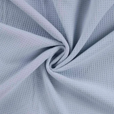 Tissu Nid d&#039;abeille envers éponge uni Bambelux Bleu lavande - Par 10 cm