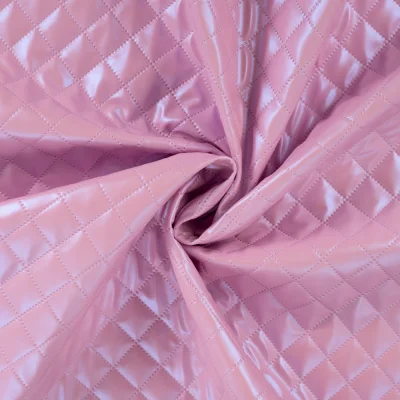 Tissu Matelassé métallisé uni Vieux rose - Par 10 cm