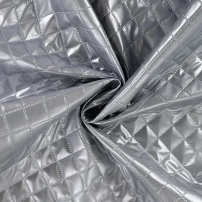 Tissu Matelassé métallisé uni Argent - Par 10 cm