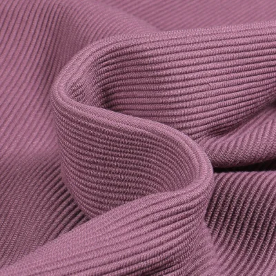 Tissu Jersey côtelé Ottoman uni  Mauve - Par 10 cm