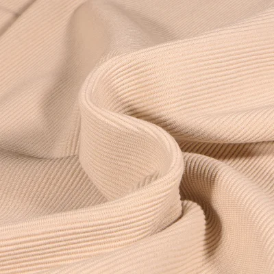 Tissu Jersey côtelé Ottoman uni  Beige - Par 10 cm