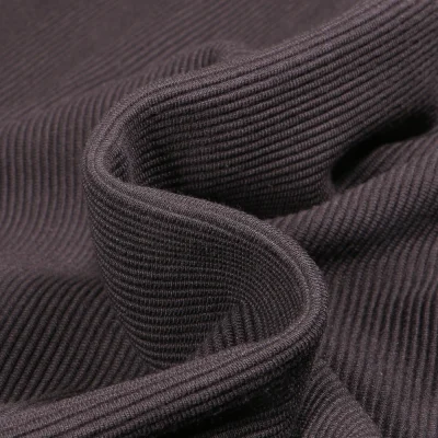 Tissu Jersey côtelé Ottoman uni  Noir - Par 10 cm