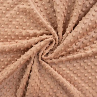 Tissu Minky Ultra doux Pois uni Saumon - Par 10 cm