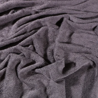 Coupon Tissu Eponge Bébé Bambou Tout doux Gris foncé - Coupon de 60 cm