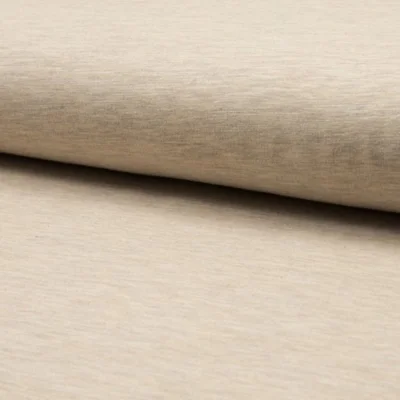 Tissu Sweat envers tout doux chiné Beige - Par 10 cm