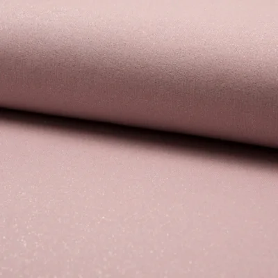 Tissu Sweat pailleté lurex envers tout doux Rose poudrée - Par 10 cm
