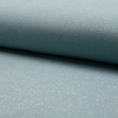 Tissu Sweat pailleté lurex envers tout doux Menthe - Par 10 cm