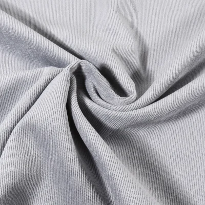 Tissu Velours milleraies uni Bleu gris - Par 10 cm