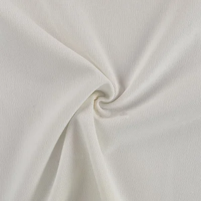 Tissu Velours milleraies uni  Blanc cassé - Par 10 cm