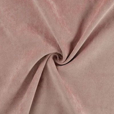 Tissu Velours milleraies uni Rose poudré - Par 10 cm