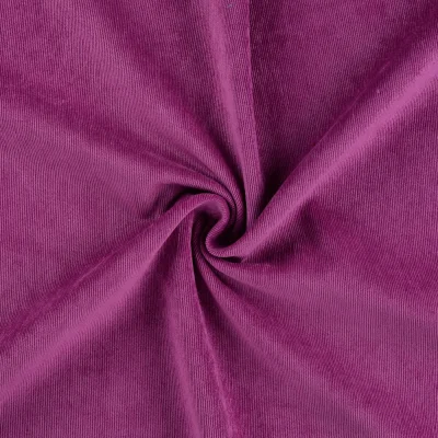 Tissu Velours milleraies uni  Violine - Par 10 cm