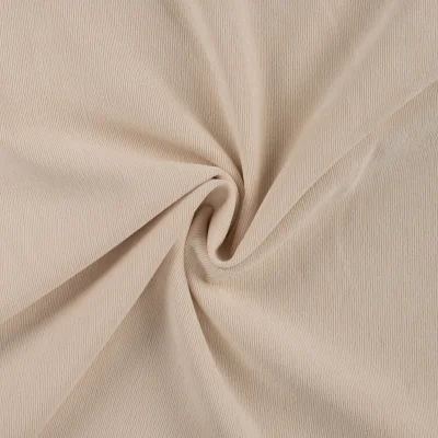 Tissu Velours milleraies uni Crème - Par 10 cm