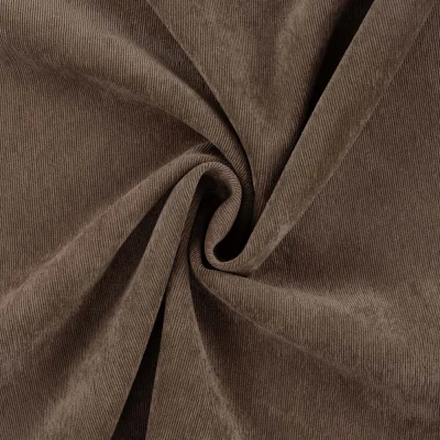 Tissu Velours milleraies uni Marron noix - Par 10 cm