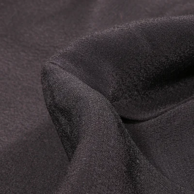 Tissu Crêpe georgette Moss uni Noir - Par 10 cm