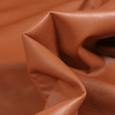 Tissu Simili cuir souple d&#039;habillement uni Inès Terracotta - Par 10 cm