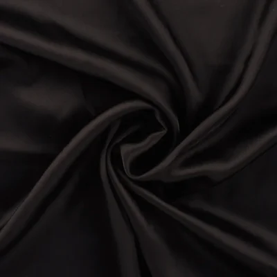 Tissu Satin de Viscose uni Noir - Par 10 cm